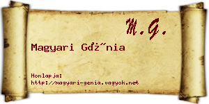 Magyari Génia névjegykártya